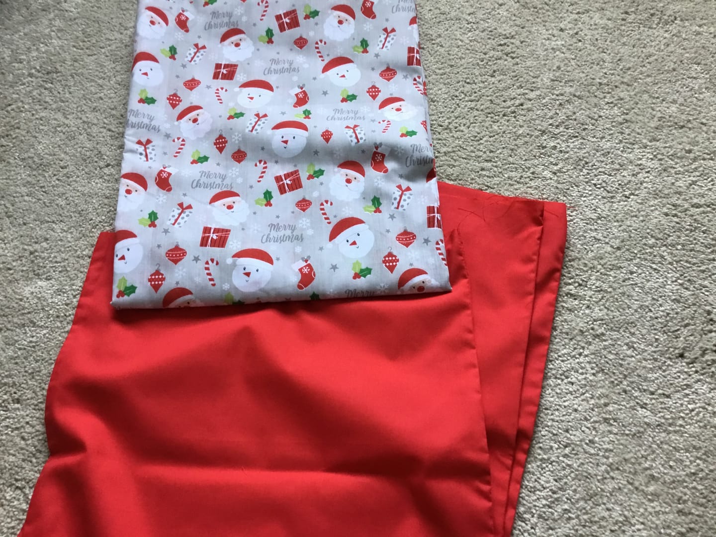Customer photo review of Christmas Ornaments on Silver Polycotton Fabric