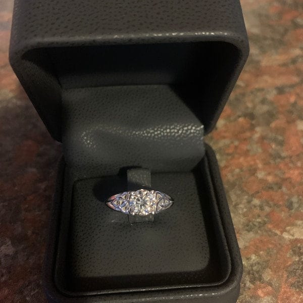 Customer photo review of Dainty Celtic Engagement Ring IGI Certified Round Lab Grown Diamond Wedding Ring