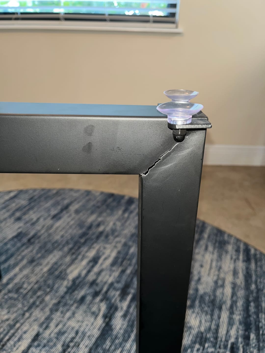 Customer photo review of Custom Black Walnut Blue Epoxy River Dining Table Top CRT-142