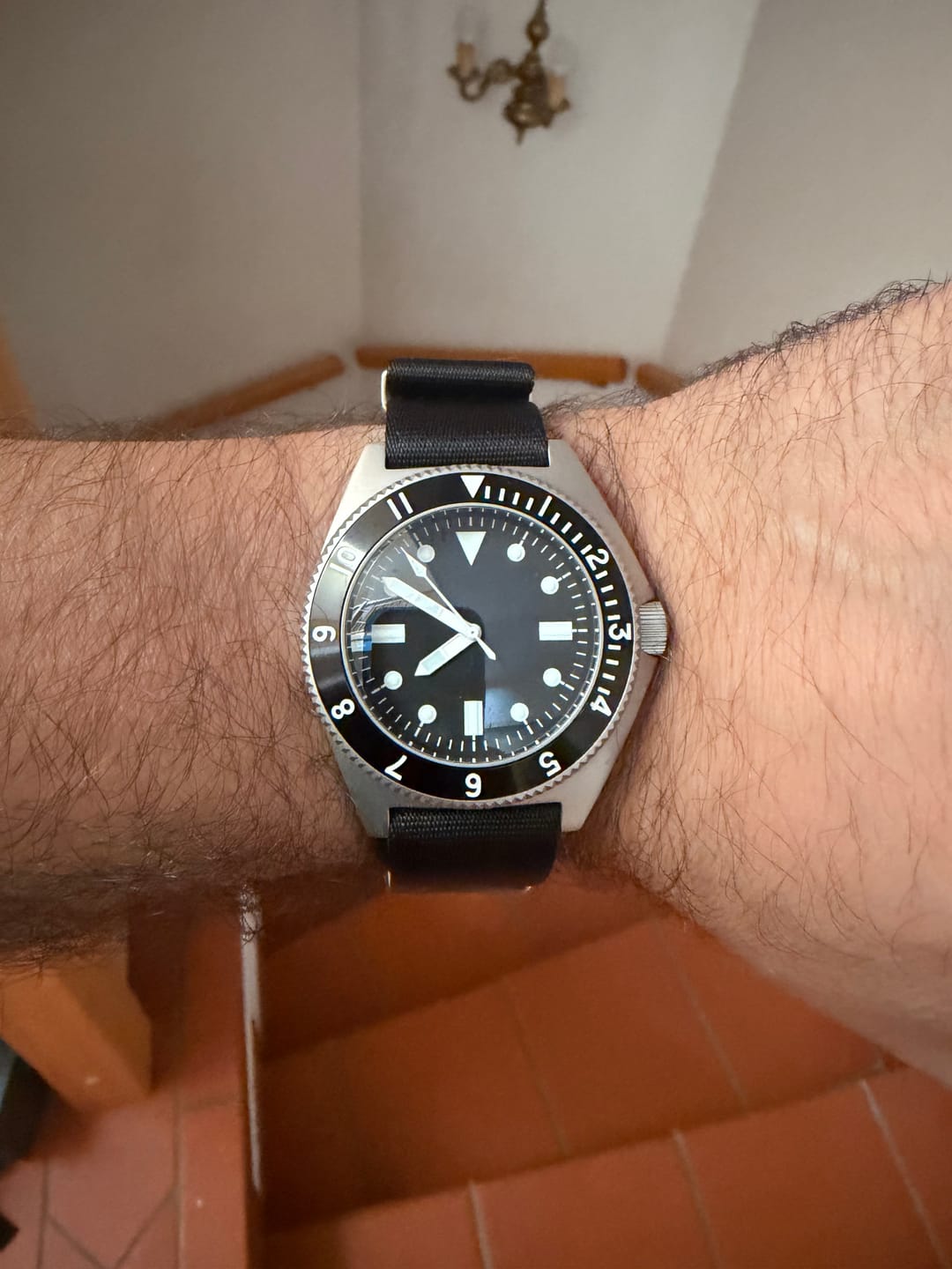 Customer photo review of Black Premium Nylon Watch Strap
