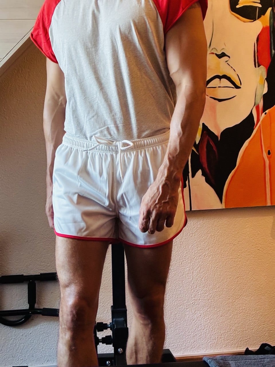 Customer photo review of Ringer Shorts - White Red