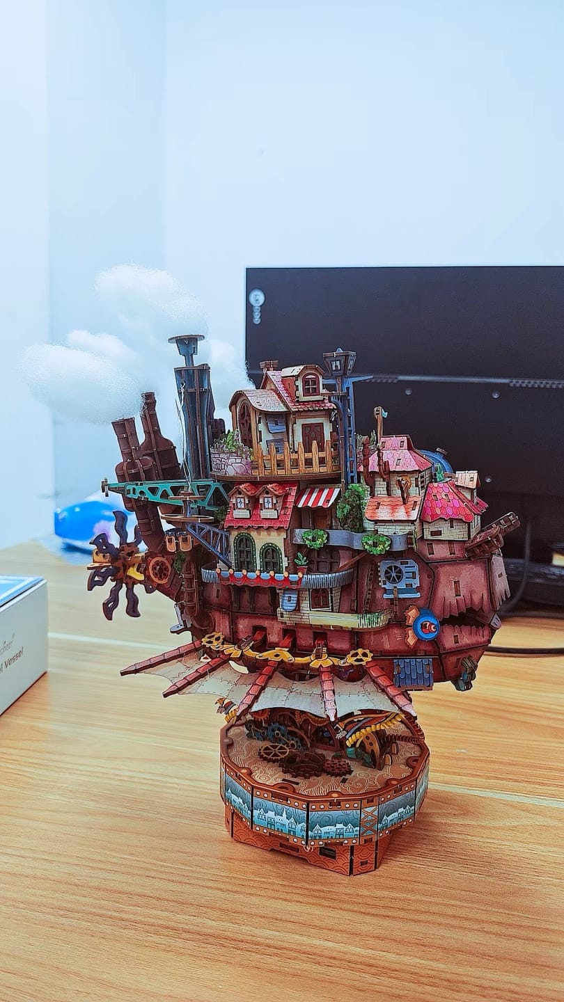 Customer photo review of Motorized Walking Castle Mechanical 3D Wooden Puzzle Kit