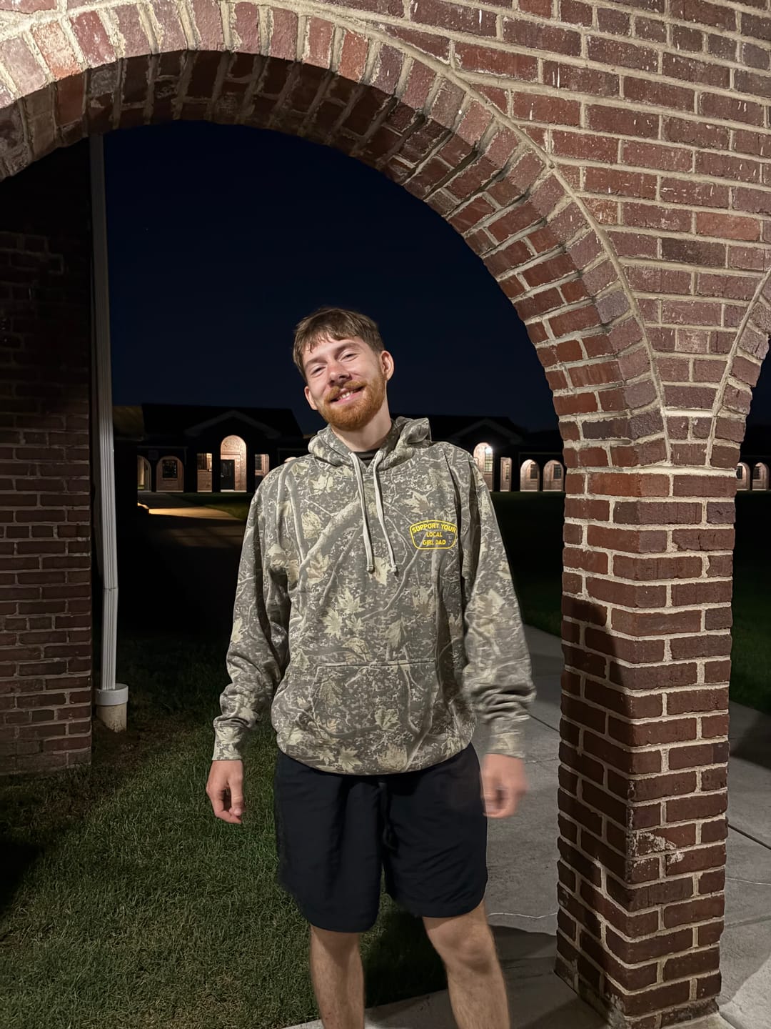 Customer photo review of Support Your Local Girl Dad Hoodie (Tree Camo Edition)