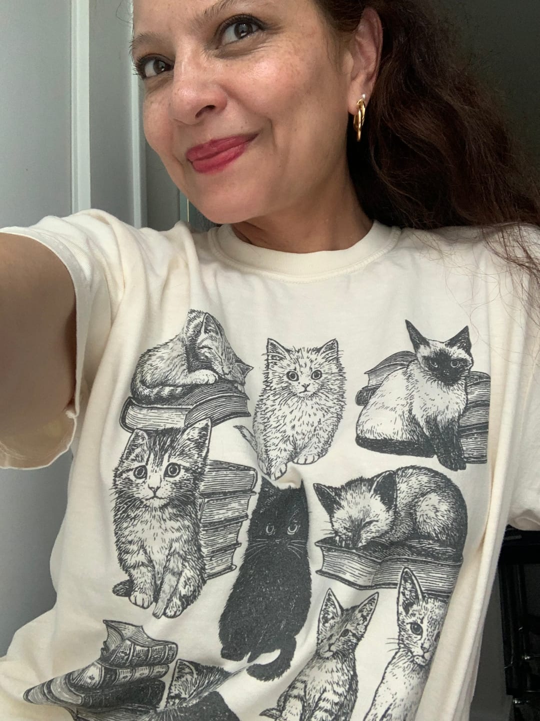 Customer photo review of Book Addict Vintage Comfort Colors Shirt | Book Lover T Shirt