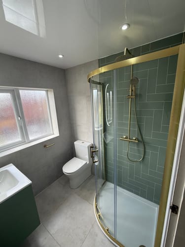 Customer photo review of Anti Slip 1000 x 800 Left Hand Offset Quadrant Shower Tray