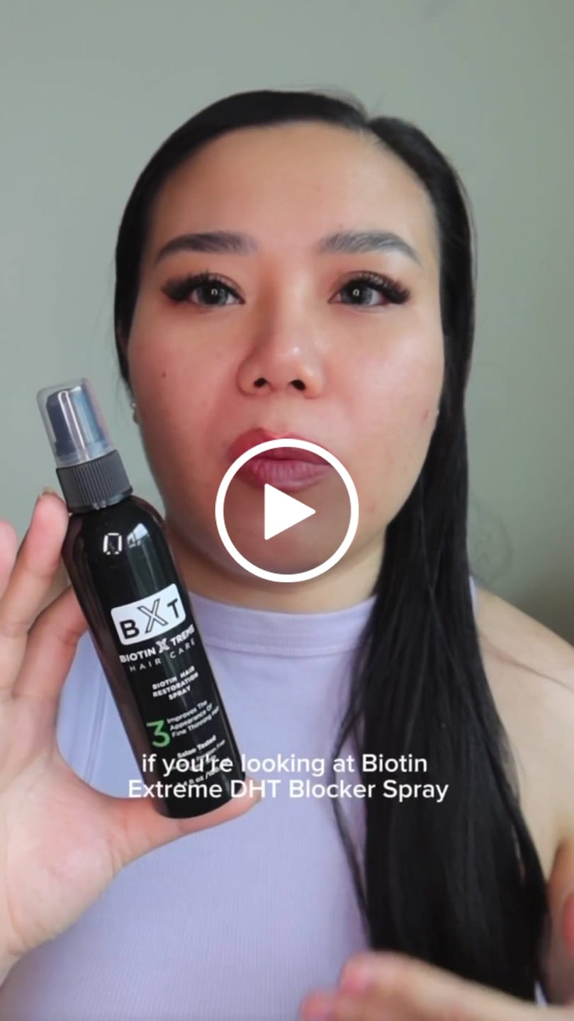 Customer video review of Natural Biotin DHT Blocker Spray - Best Hair Growth Spray for Men's and Women's Hair Loss and Thinning Hair