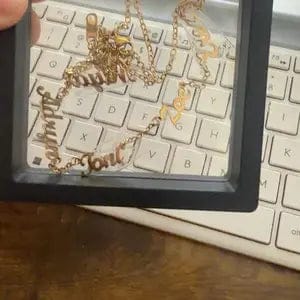 Customer photo review of Custom Multiple Name Necklace