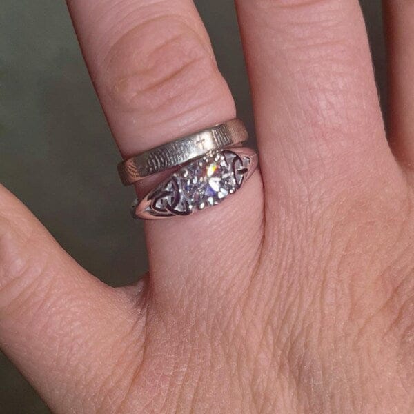 Customer photo review of Dainty Celtic Engagement Ring IGI Certified Round Lab Grown Diamond Wedding Ring
