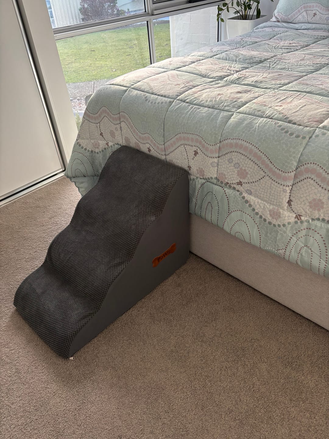 Customer photo review of Soft Foam Dog Stairs – Non-Slip Dog Steps for Beds & Couches
