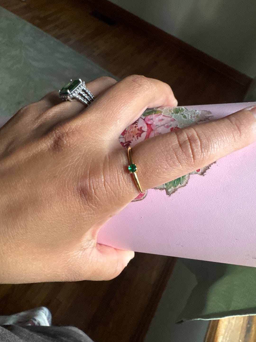 Customer photo review of Birthstone 18K Gold Rings