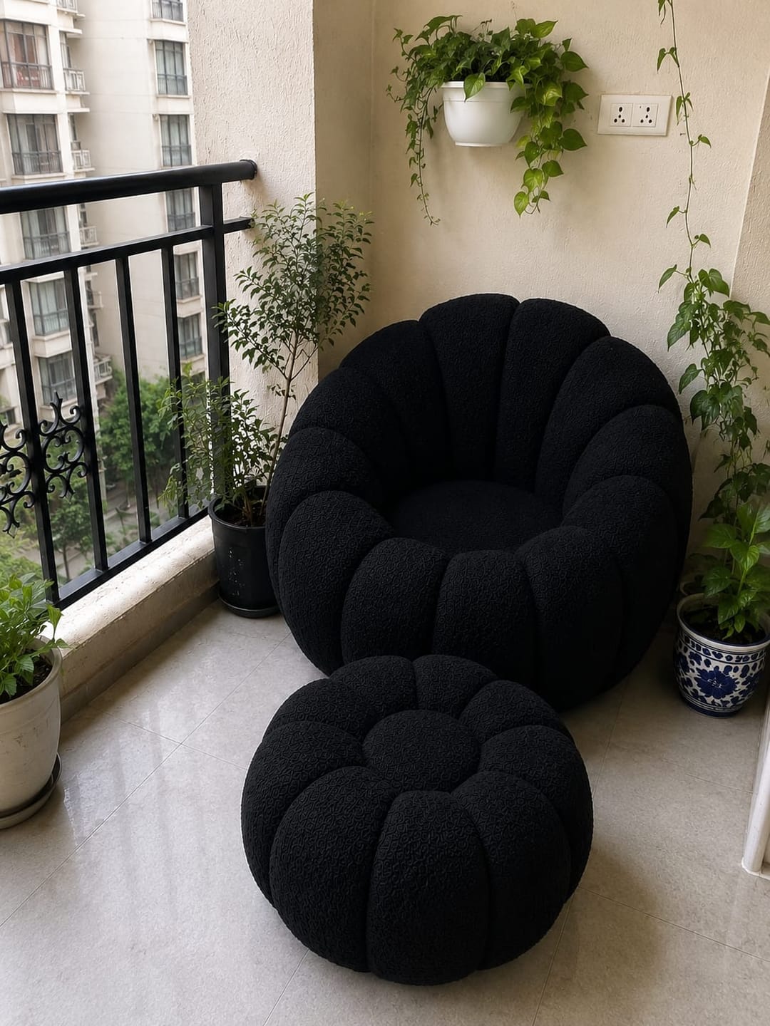 Customer photo review of Modern 360° Rotating Lounge Chair with Footstool | Premium Upholstered Accent Chair