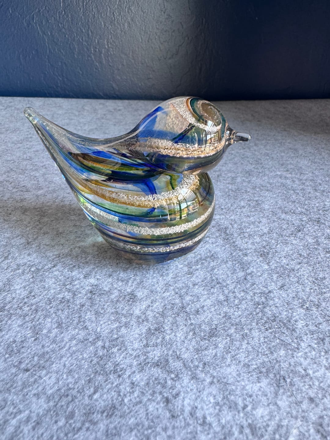 Customer photo review of Colorful Glass Birds with Cremation Ash