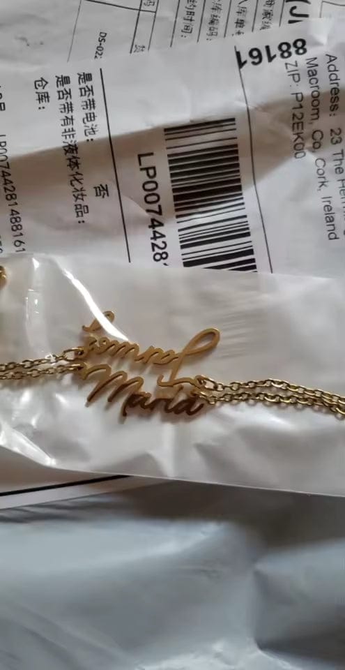 Customer photo review of Custom Multiple Name Necklace