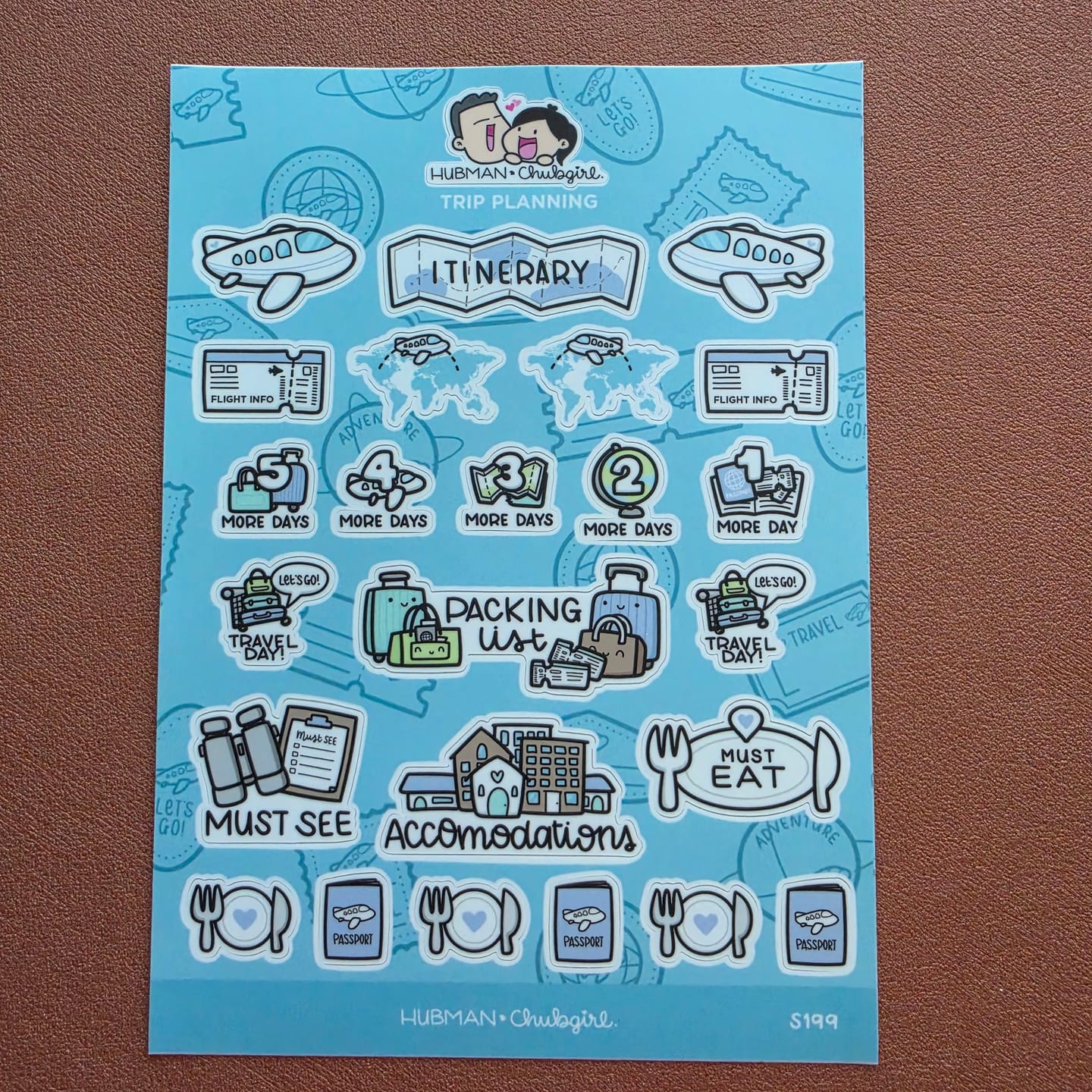 Customer photo review of Let's Catch a Flight Planner Stickers