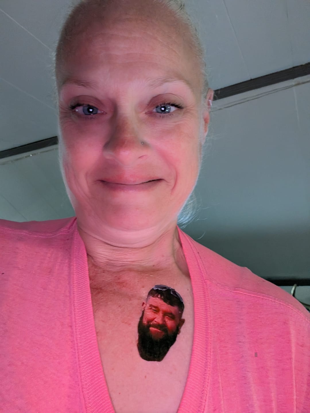 Customer photo review of Custom Photo Adult Face Temporary Tattoo