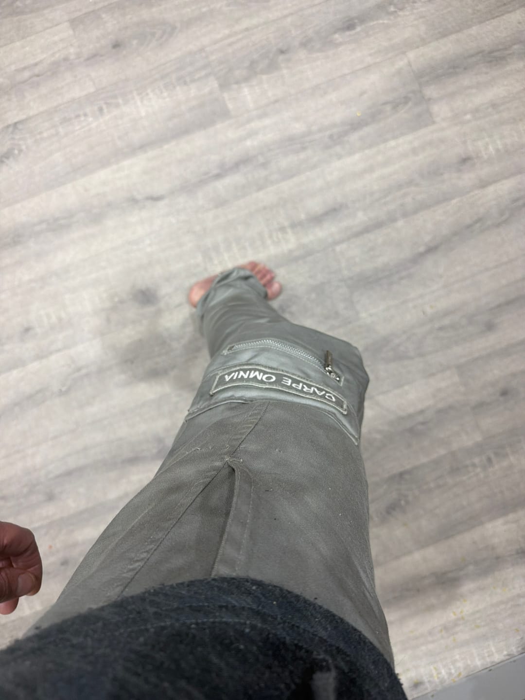 Customer photo review of Light Grey Cargo Pants