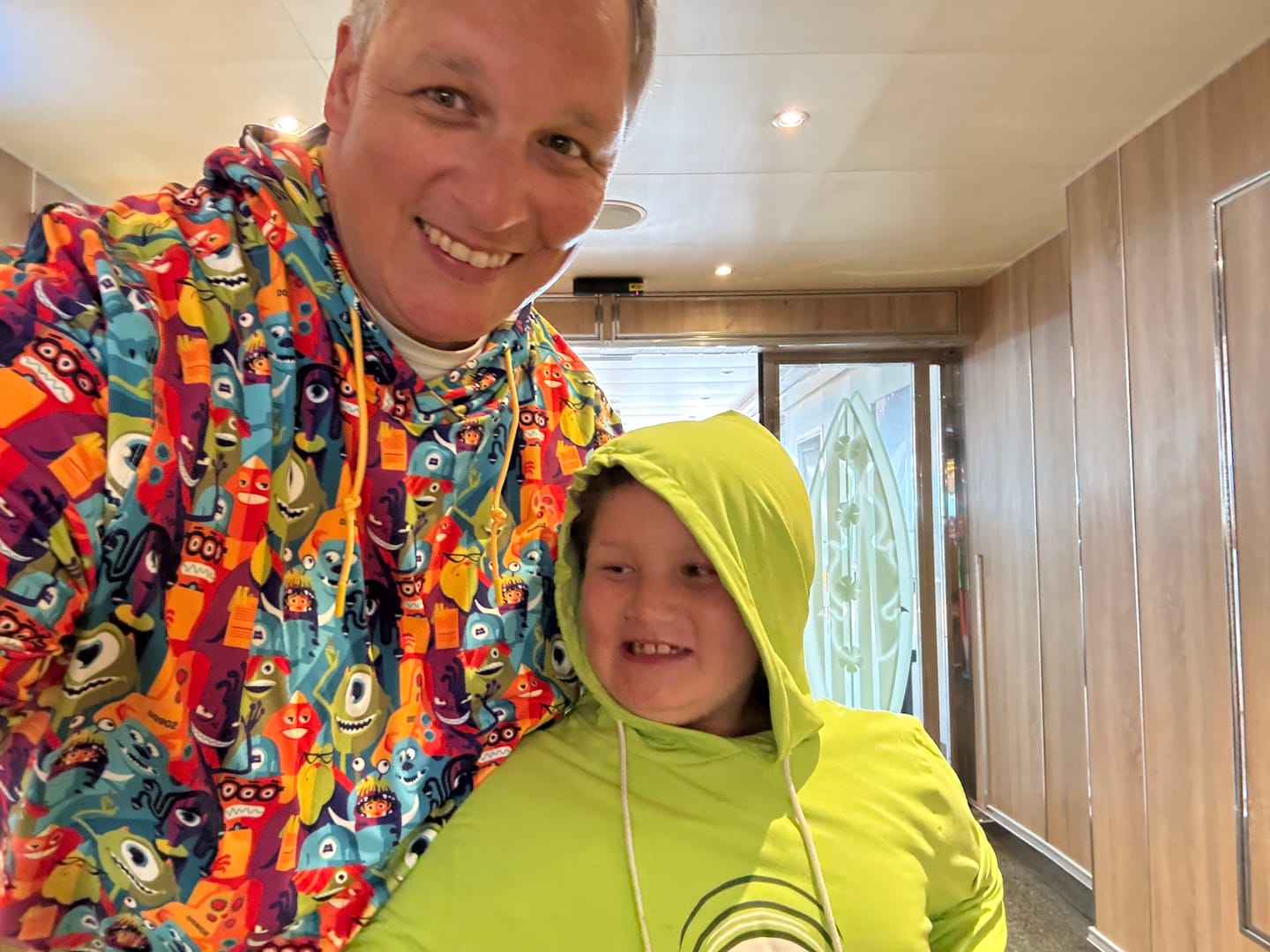 Customer photo review of Disney and Pixar Monsters, Inc. "Mike" – Youth Performance Hoodie