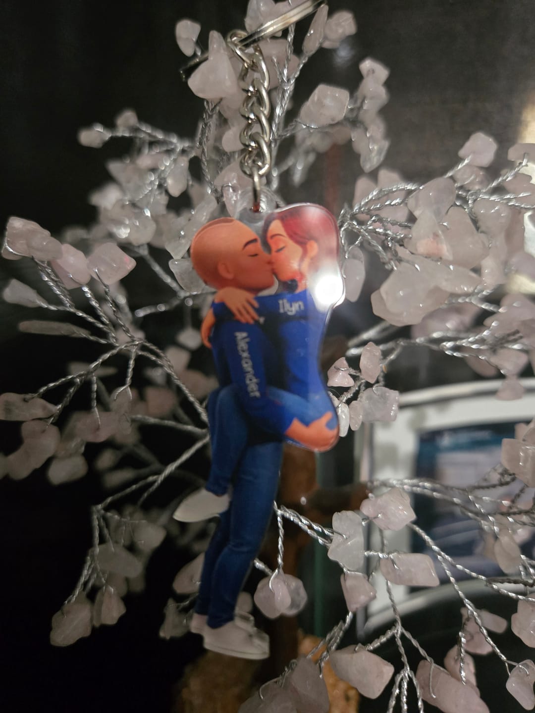 Customer photo review of Kissing Couple - Personalized Keychain, Gift for Couple