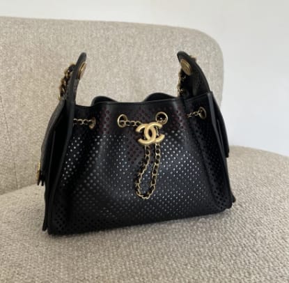 Customer photo review of Chane 2026 Hobo Bag Perforated Calfskin 292067