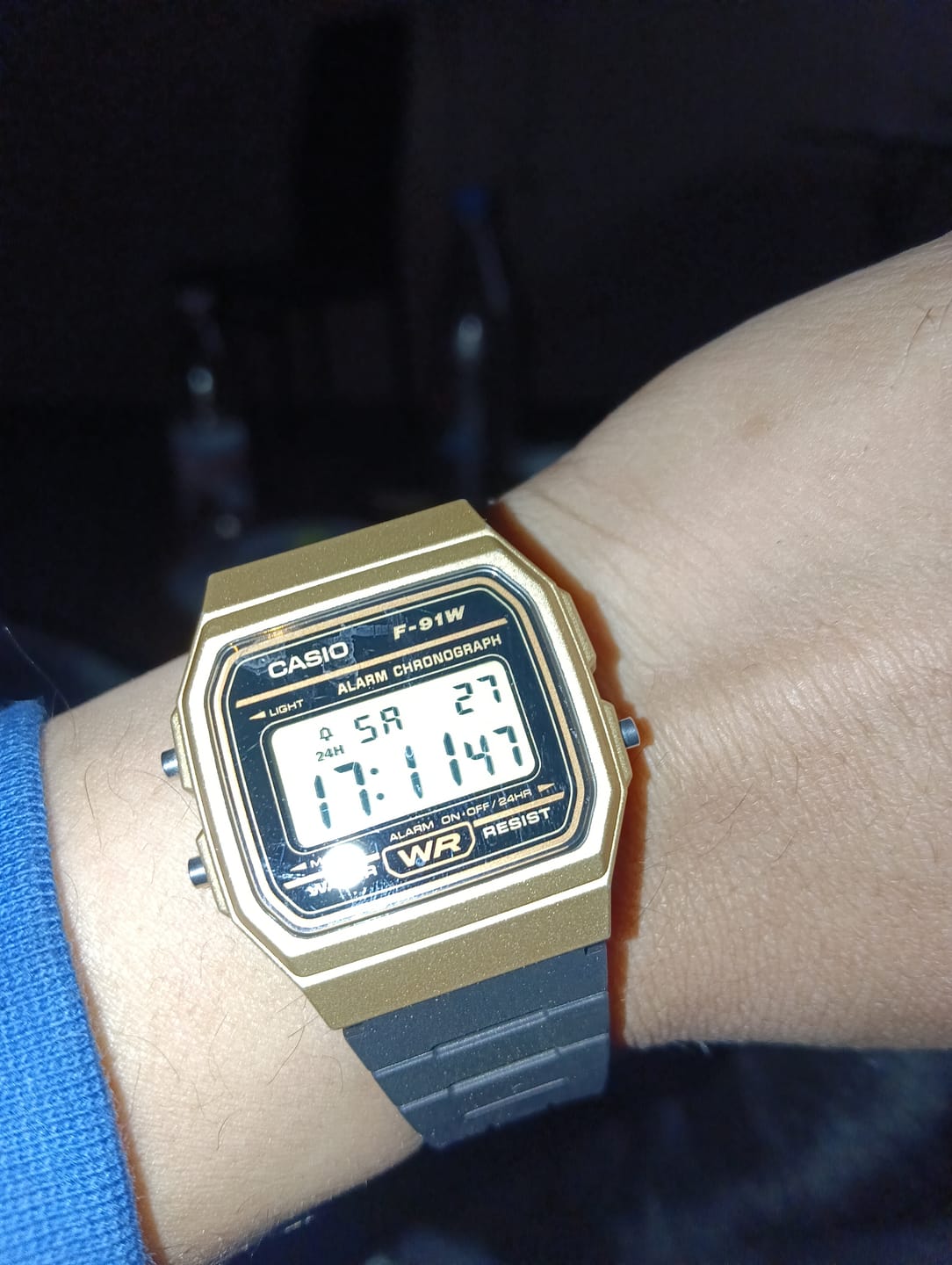Customer photo review of Reloj Casio Vintage F-91WM-9ADF Dorado/Negro