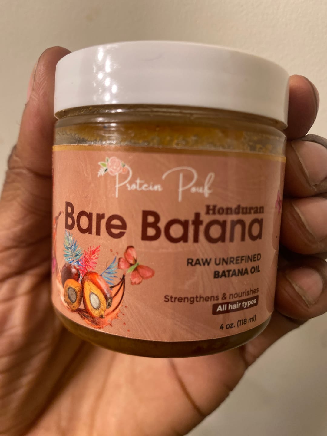 Customer photo review of ‼️15% off today with code BATANA15‼️ Bare Batana: Honduran imported RAW UNREFINED ORGANIC Batana Oil | Two sizes available