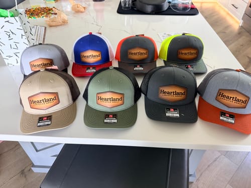 Customer photo review of Premium Custom Leather Patch Hats (Wholesale)