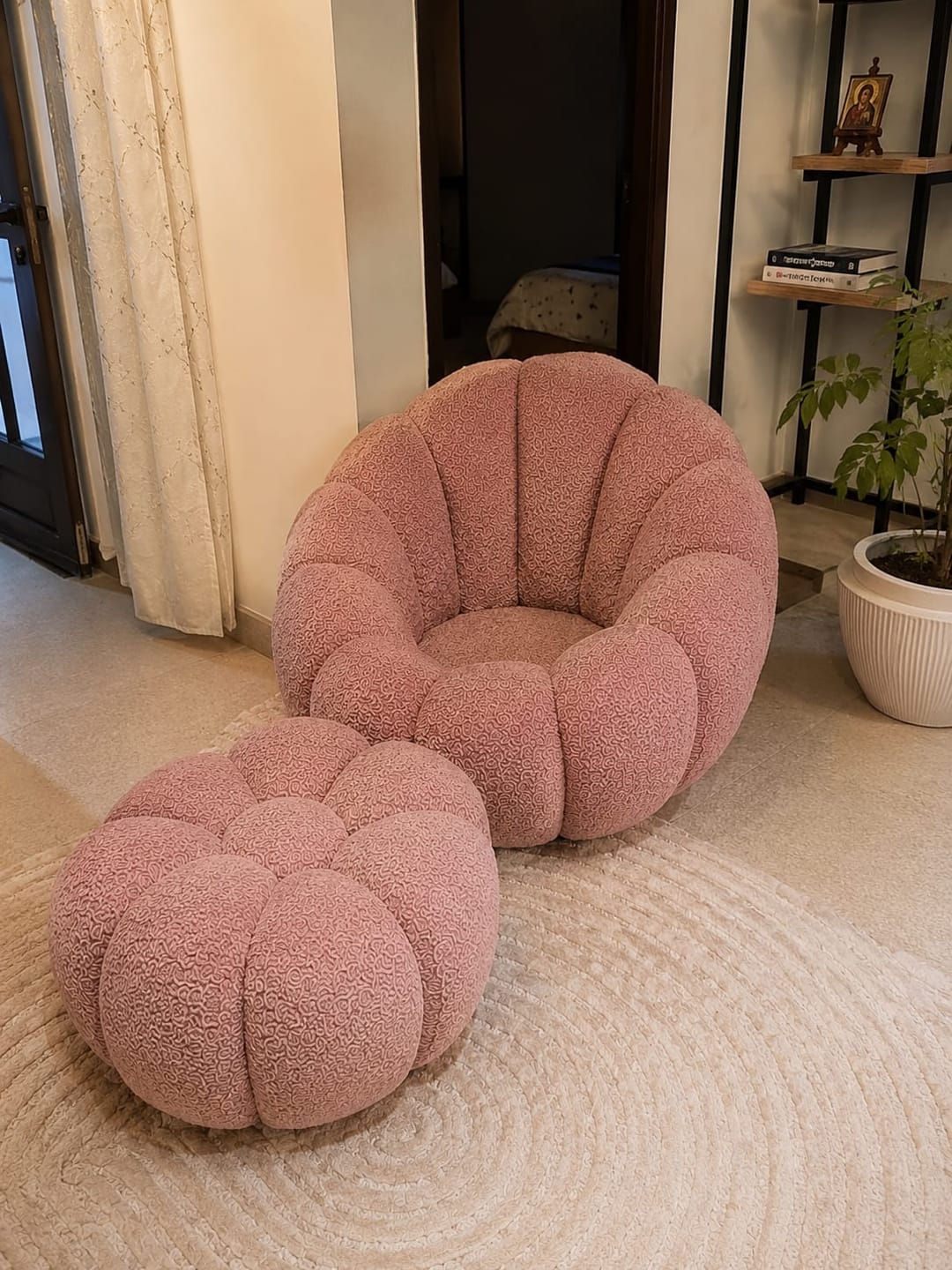 Customer photo review of Modern 360° Rotating Lounge Chair with Footstool | Premium Upholstered Accent Chair
