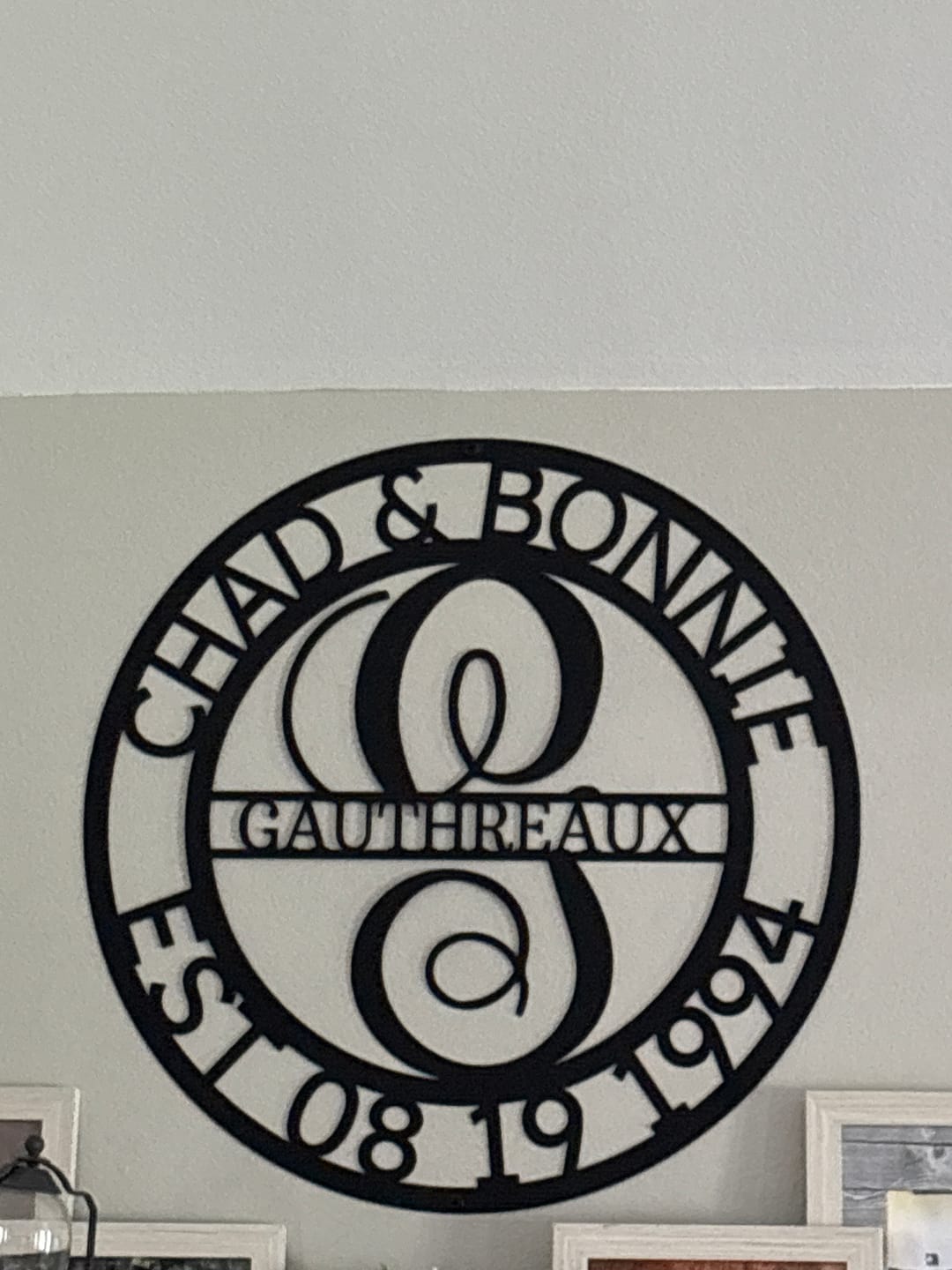 Customer photo review of Elaborate Name - Steel Sign
