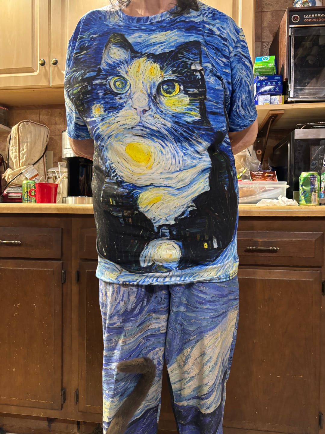 Customer photo review of Starry Night Cat Shirt