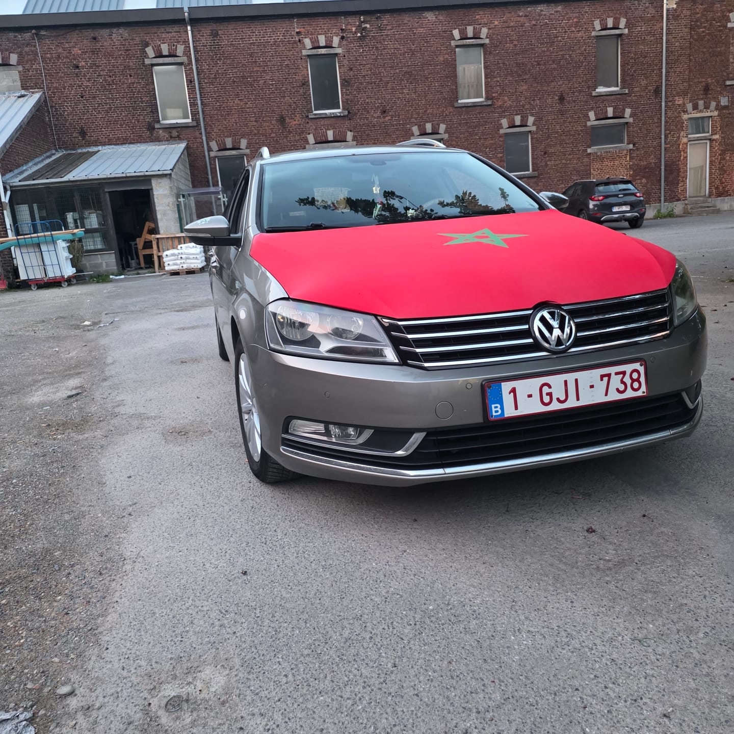 Customer photo review of Drapeau Capot Tissus Elastique (Compatible toute les voitures)