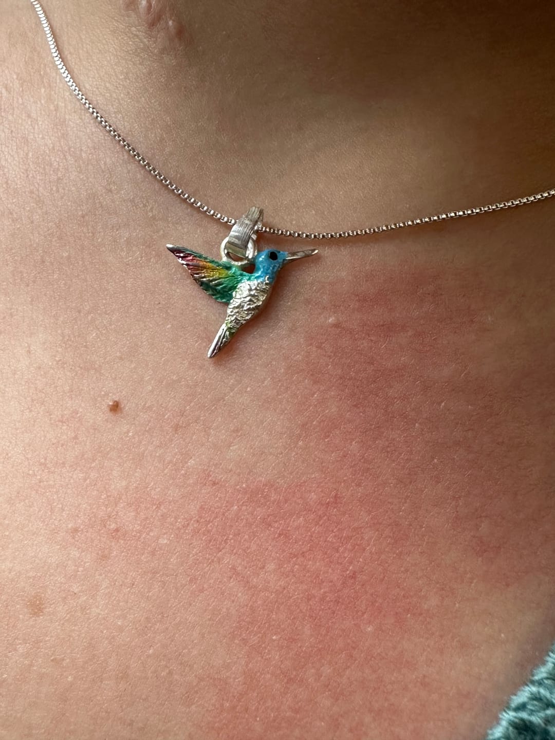 Customer photo review of Collar Colibrí en Plata 925