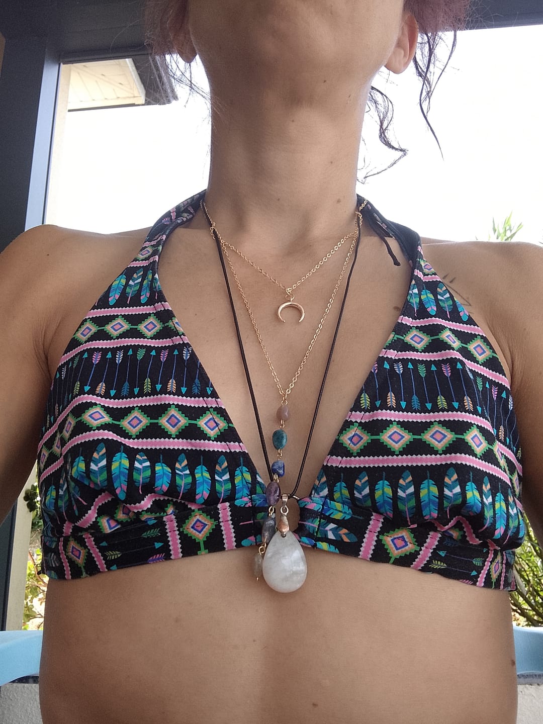 Customer photo review of Collier Double "Cascade des 7 Chakras"