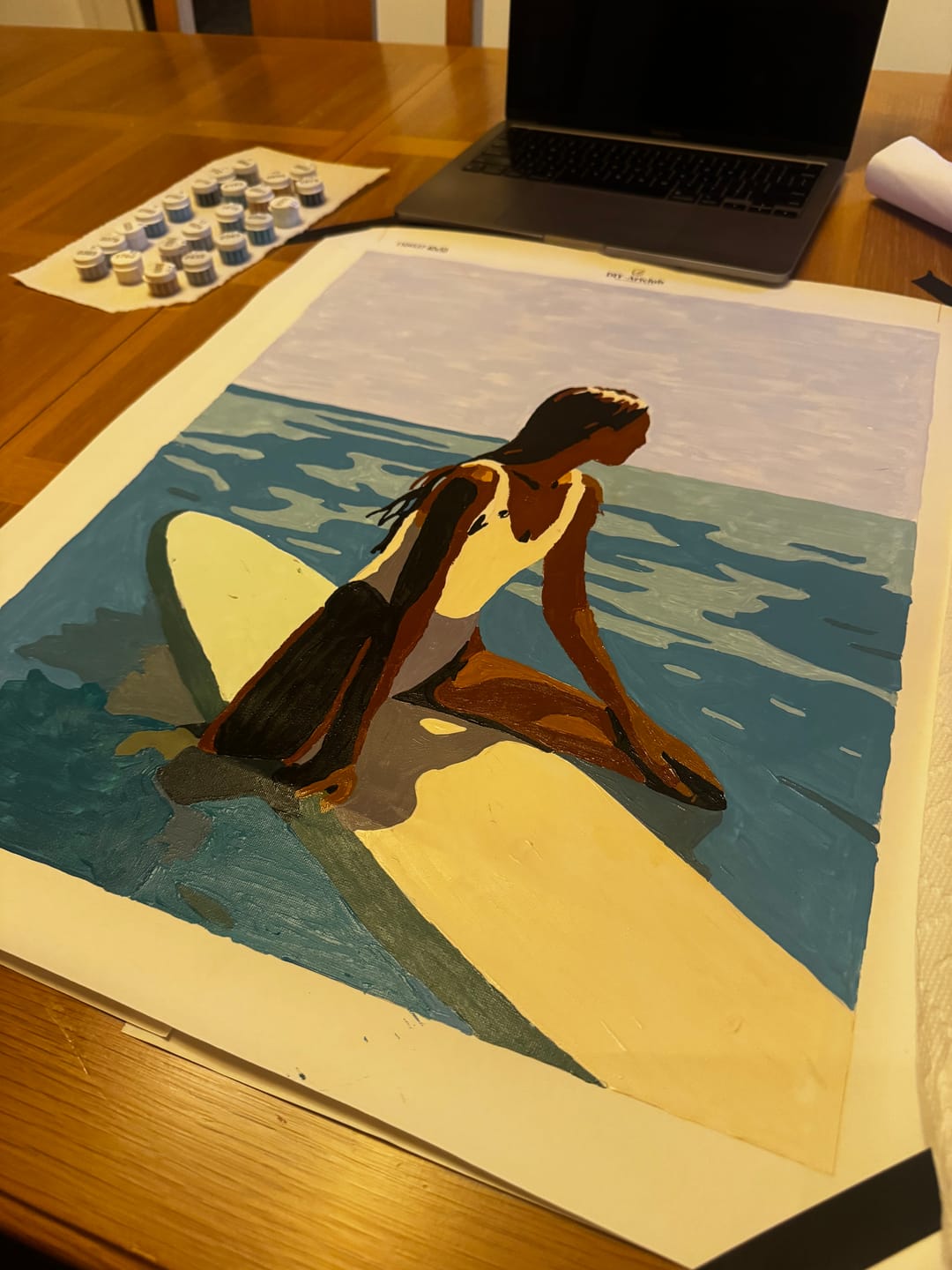 Customer photo review of Lady on the surfboard | Paint by Number