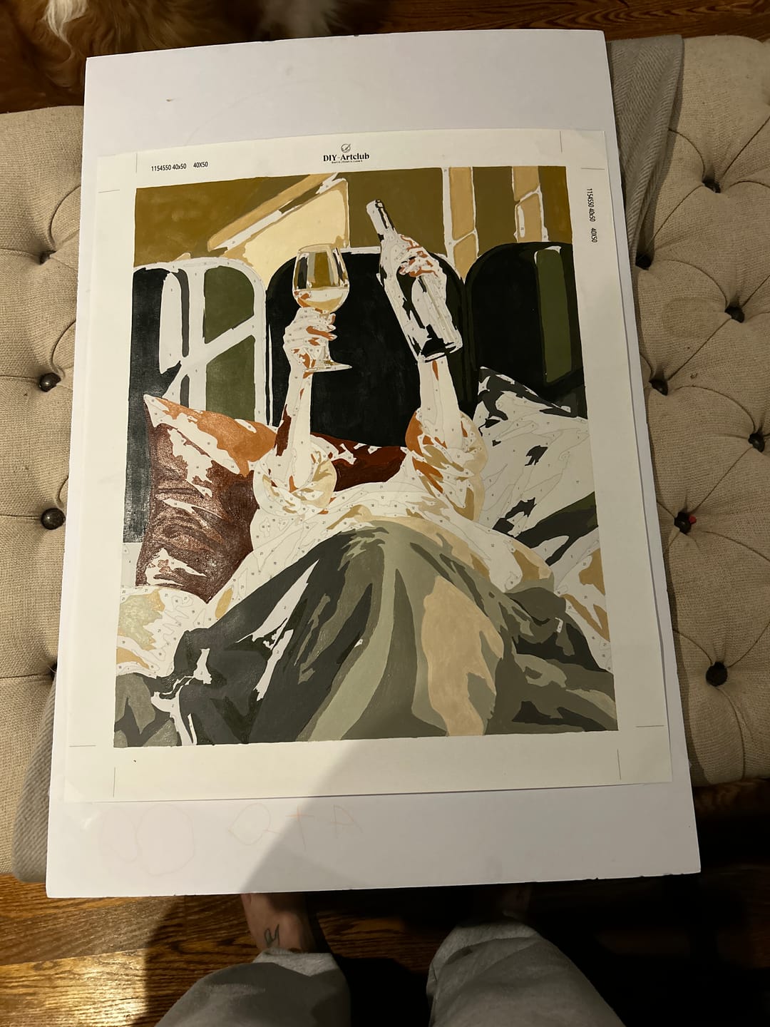 Customer photo review of Wine in Bed | Paint by Number