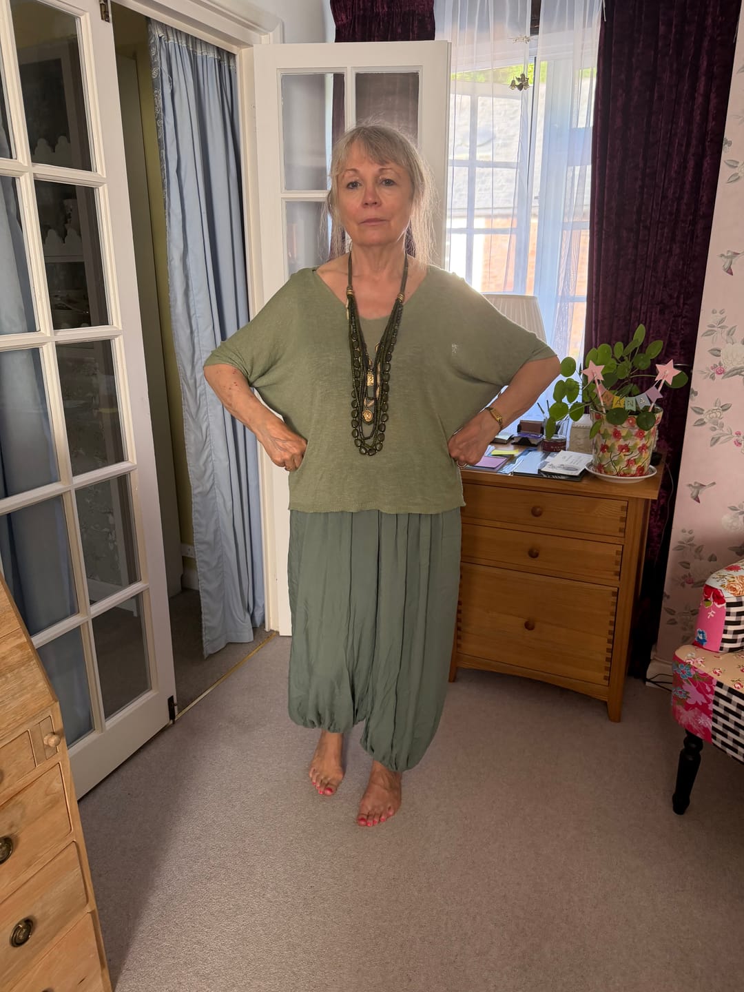 Customer photo review of Linen Blend Layering Top