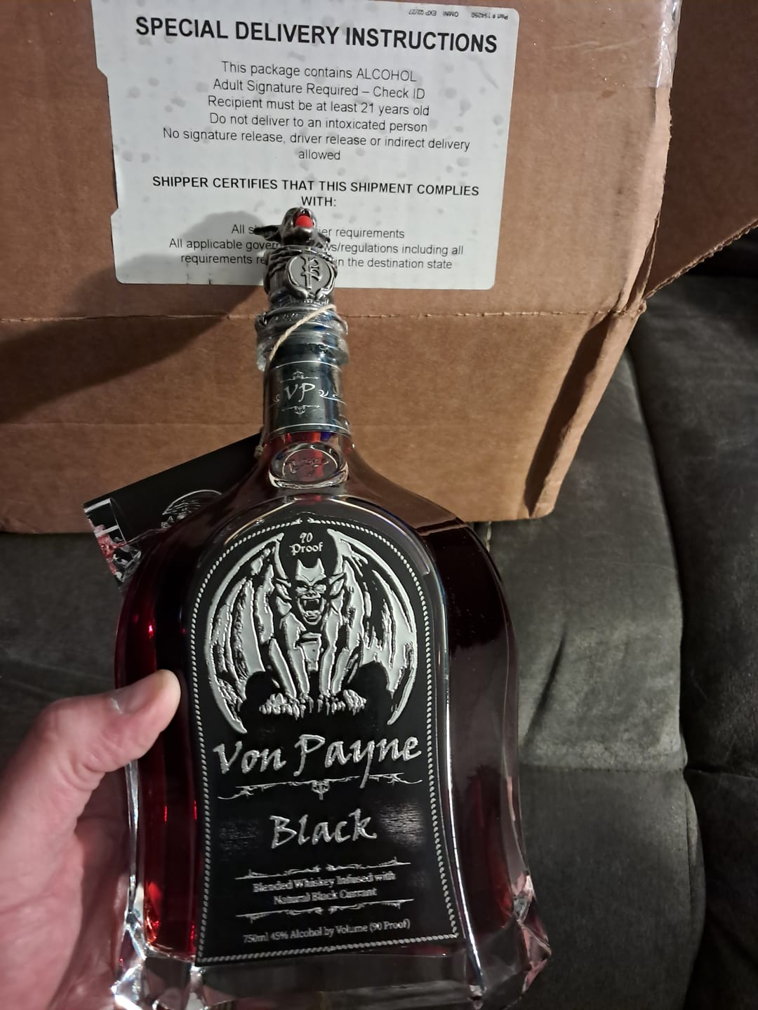Customer photo review of Von Payne Black Blended Whiskey (2) Bottle Bundle