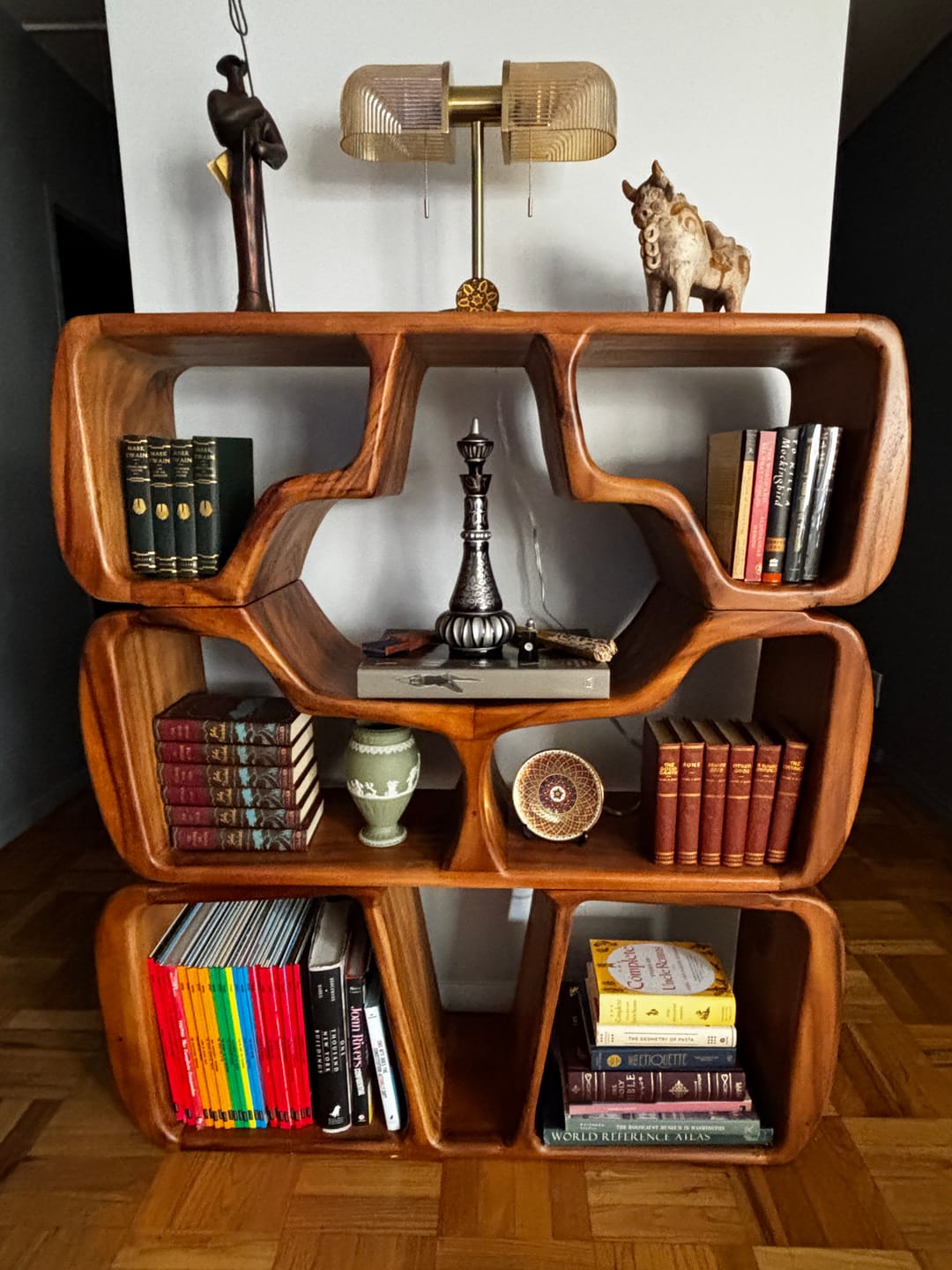 Customer photo review of Modern Sculptural Bookshelf With Organic Curves For Living Room