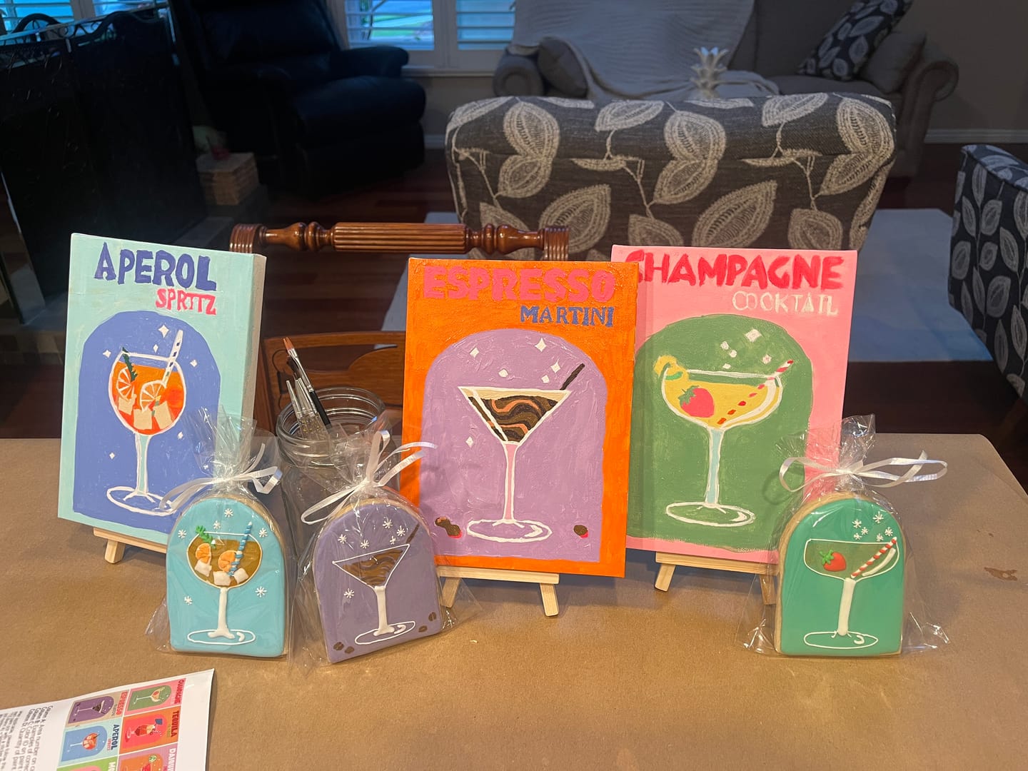 Customer photo review of 6 Mini Paintings - Sip & Paint Cocktail Set