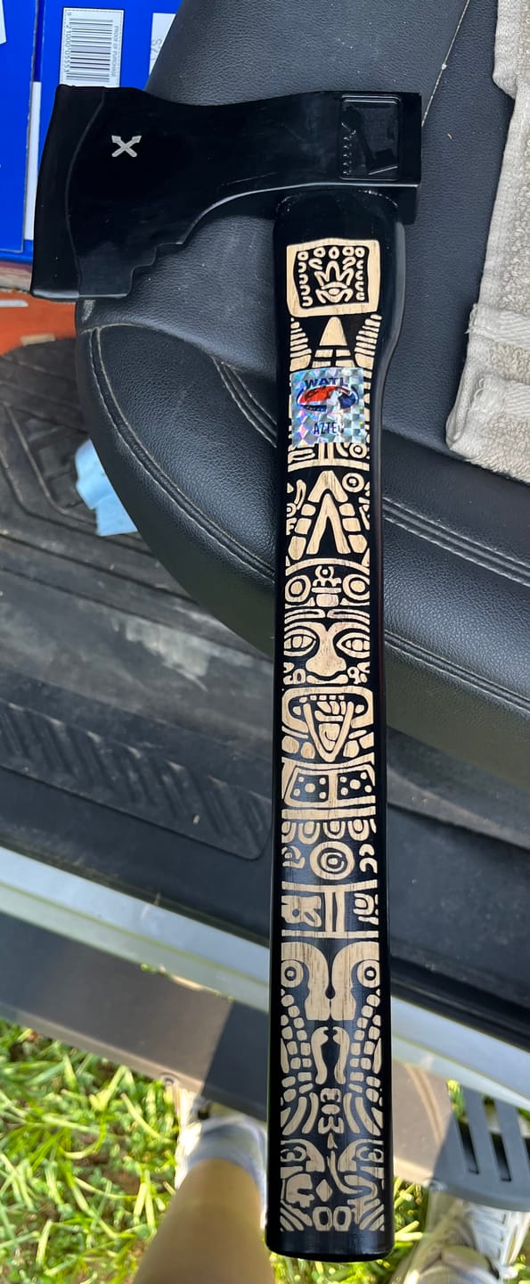 Customer photo review of Aztec Throwing Axe
