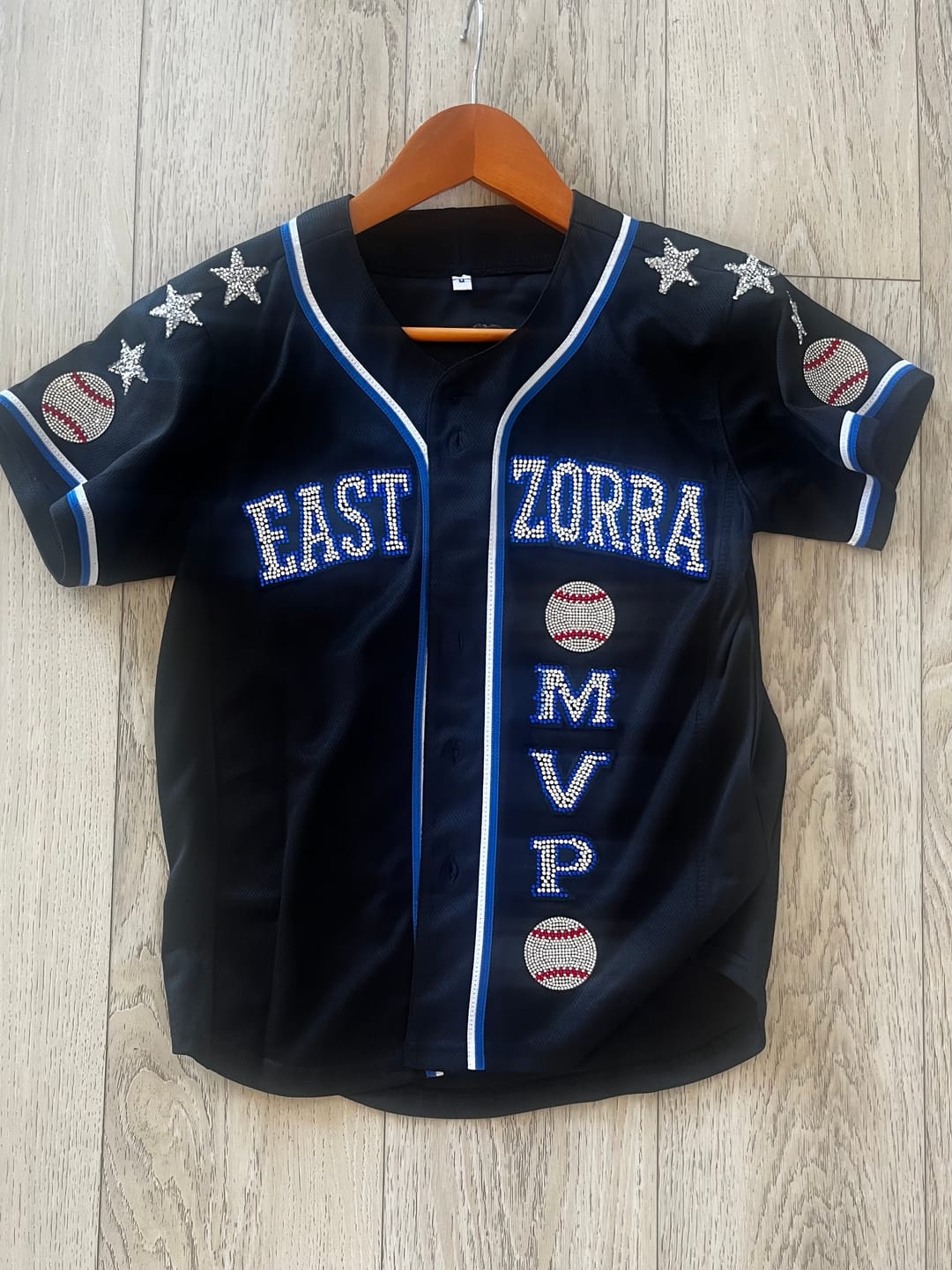 Customer photo review of Custom Black Royal-White Classic Style Authentic Baseball Jersey