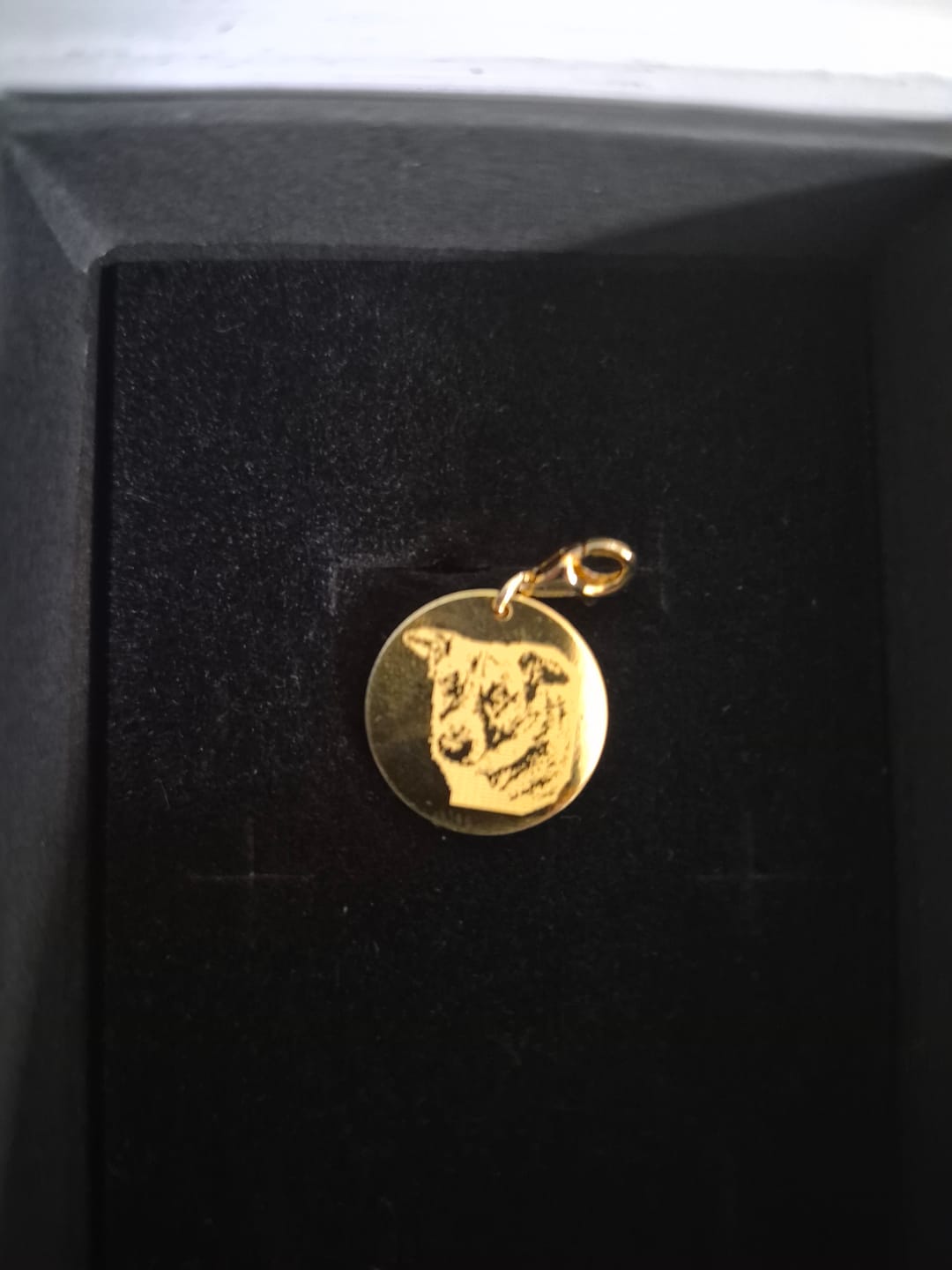 Customer photo review of Kettenanhänger mit Fotogravur – Gold