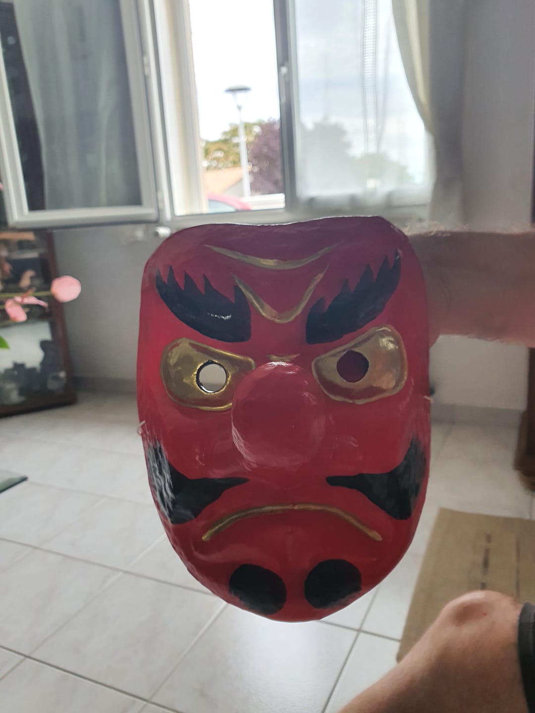 Customer photo review of Masque Tengu Papier Mâché