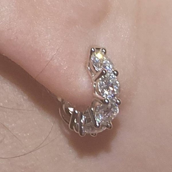 Customer photo review of Clara Large 3.00 CTW Moissanite Hoop Earrings