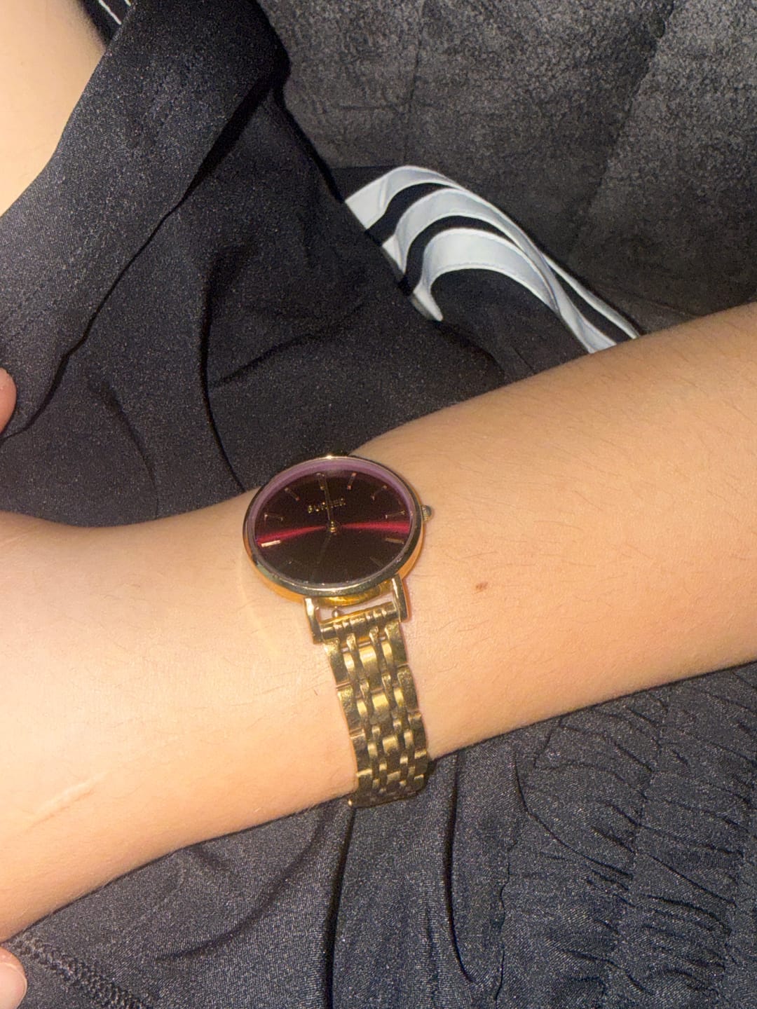 Customer photo review of Ruby Petite Gold Burgundy