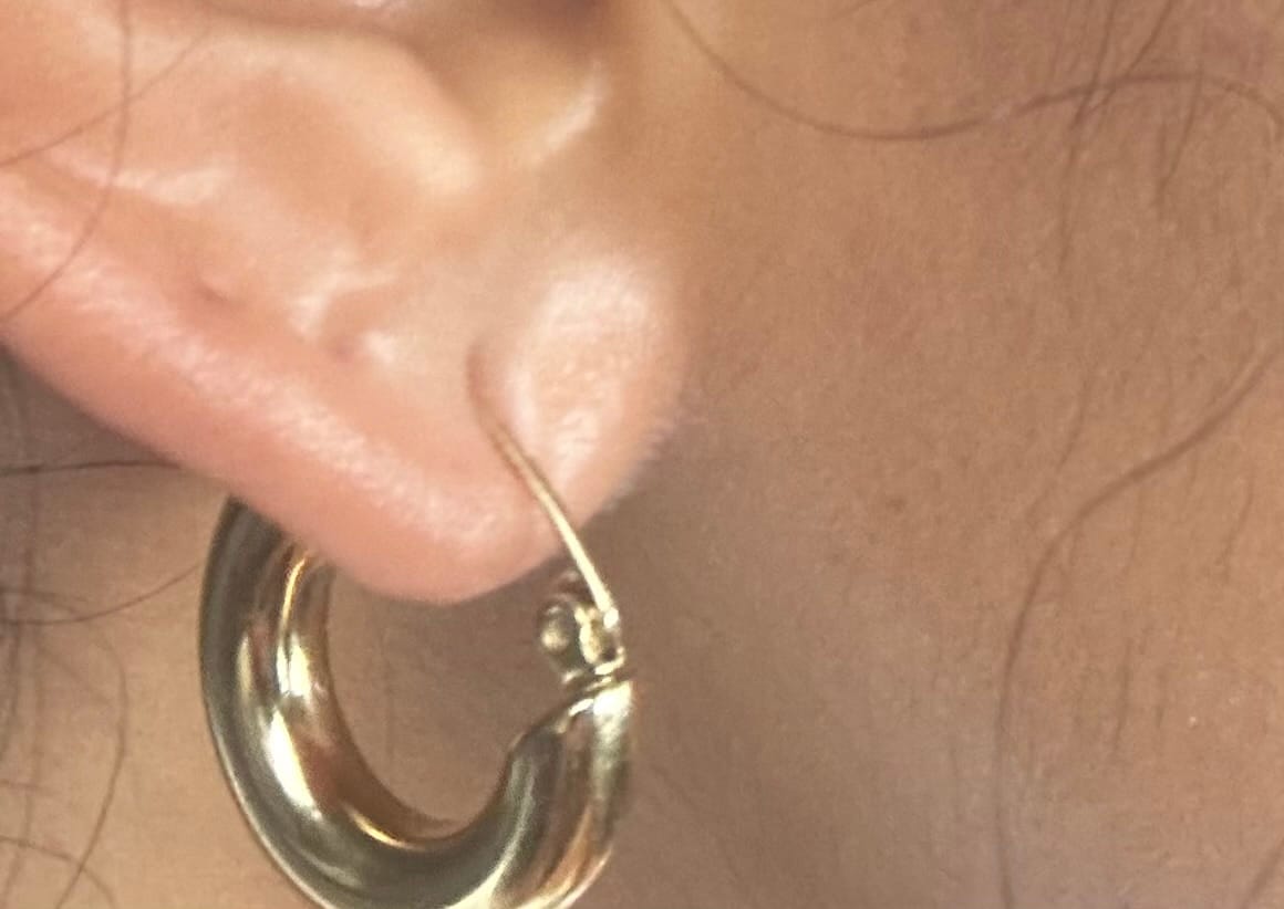 Customer photo review of Chubby Hoop Earrings