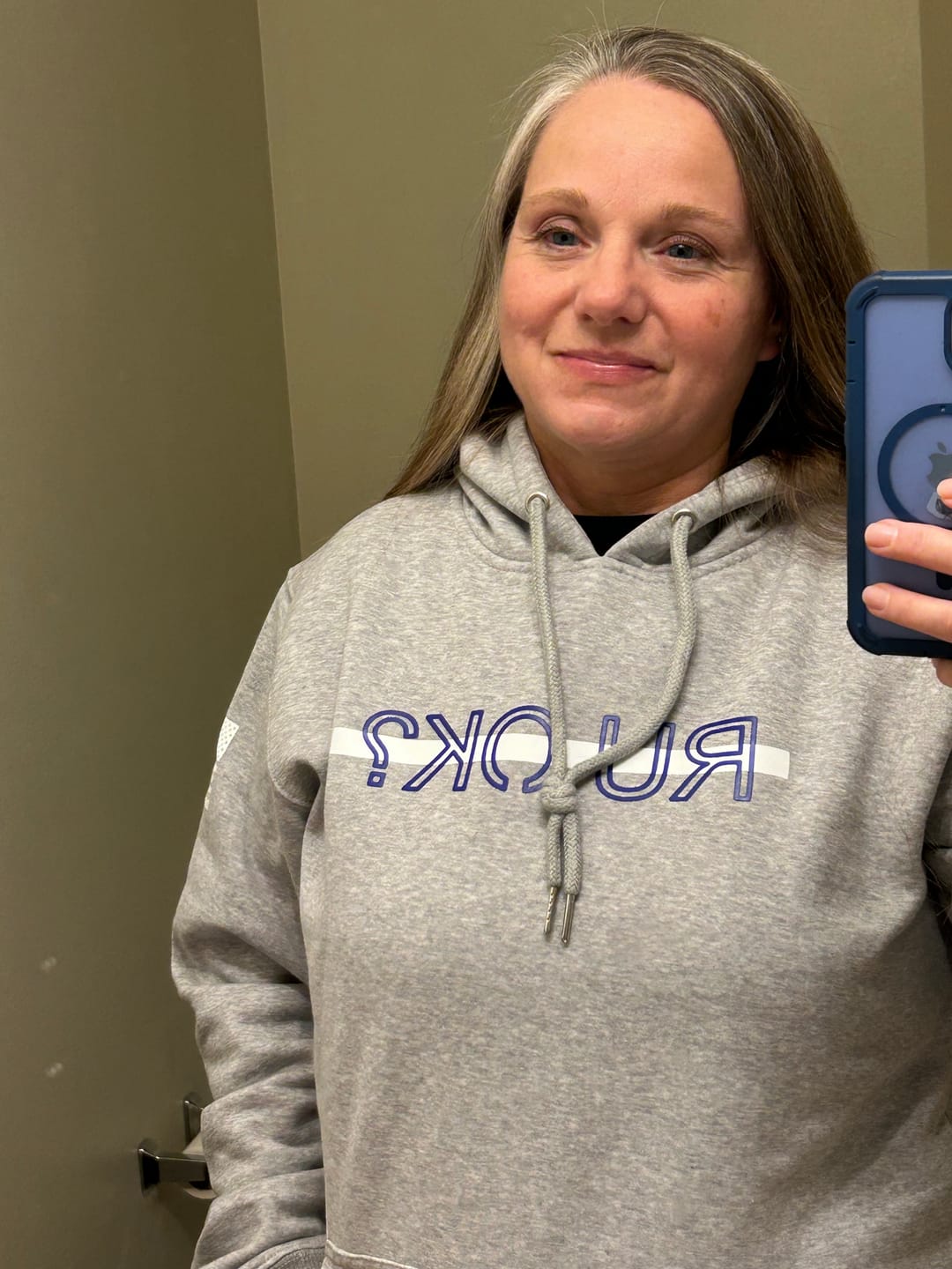 Customer photo review of Stigma-Breaking Hoodie - White Line (Heather Grey)