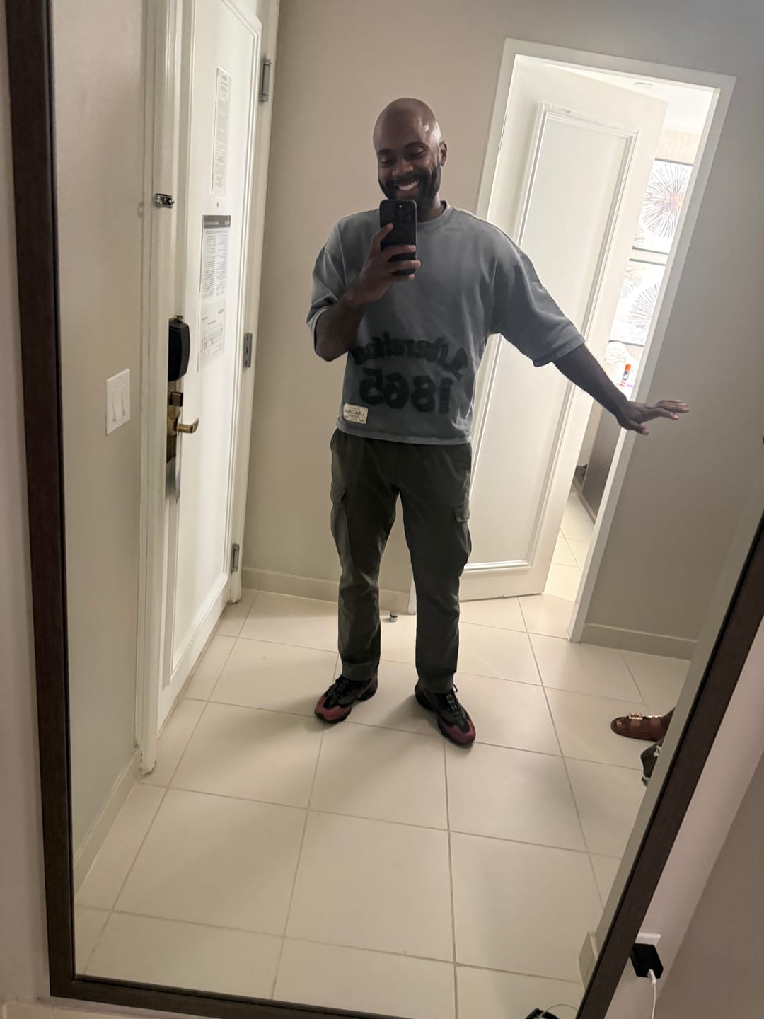 Customer photo review of Liberation 1865 Tee - Grey/Forest Green