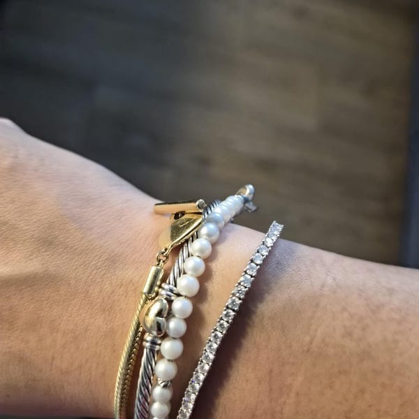 Customer photo review of Clara VVS1 Moissanite Round Cut Tennis Bracelet