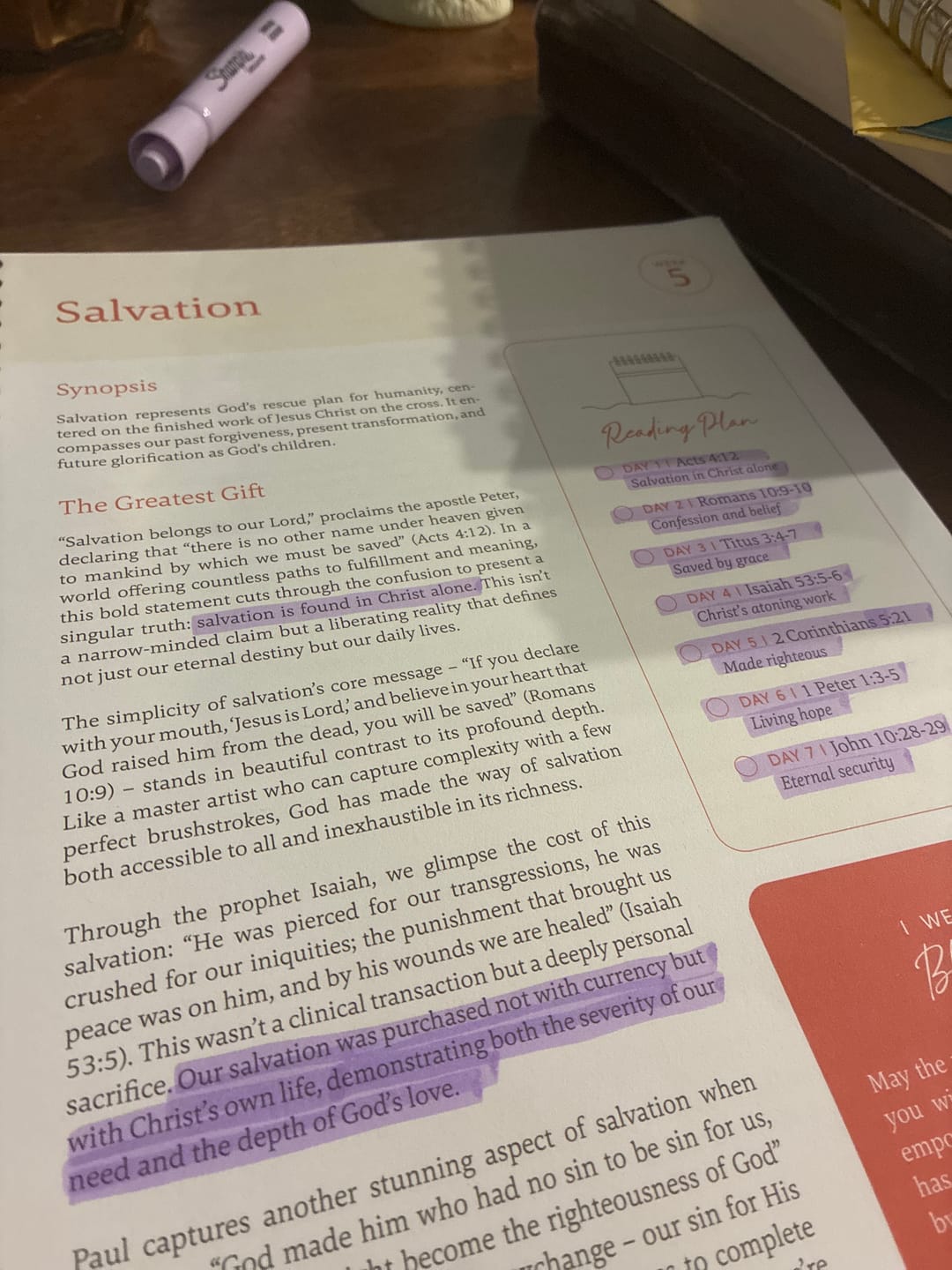 Customer photo review of The Bible In A Year: A 52-Week Journey Through God's Word (Softcover)