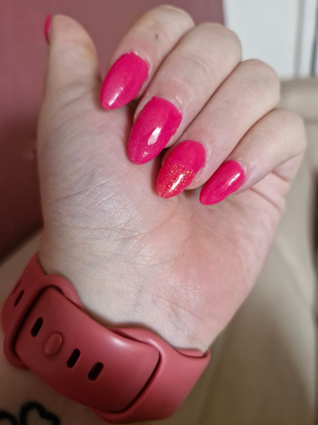 Customer photo review of Flamingo Pop Dipping Powder